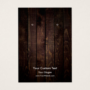 Earring Jewelry Display Card, Rustic Wood themed