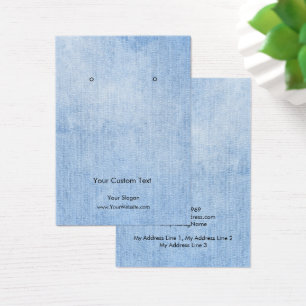 Earring Jewelry Display Card, Vintage Denim lace