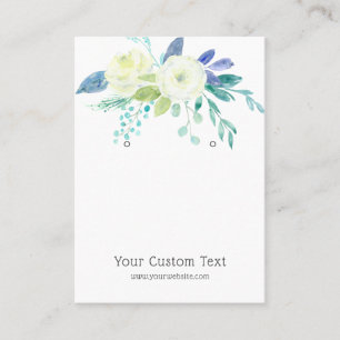 Earring Jewelry Display Card • Watercolor Floral