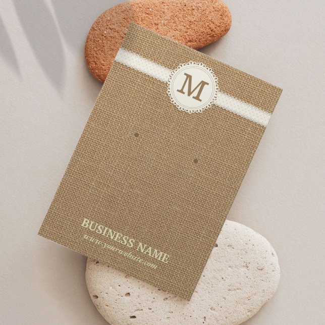 Earring & Jewelry Rustic Burlap Display Card (Creator Uploaded)