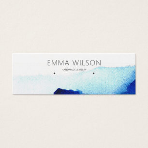 Earring Studs Display Card•Watercolor Indigo Blue