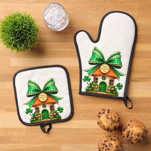 Earrings Oven Mitt & Pot Holder Set (Top Down)
