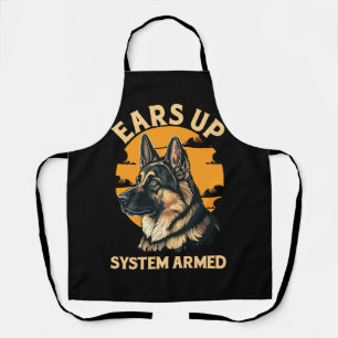 Ears Up System Armed Dog Lover German Shepherd Mil Apron