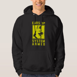 Ears Up System Armed German Shepherd Hoodie