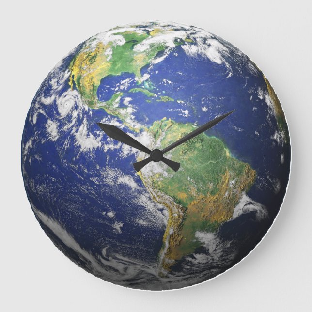Earth - 3D Effect Large Clock (Front)