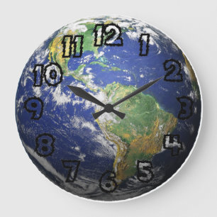 Earth - 3D Effect Large Clock