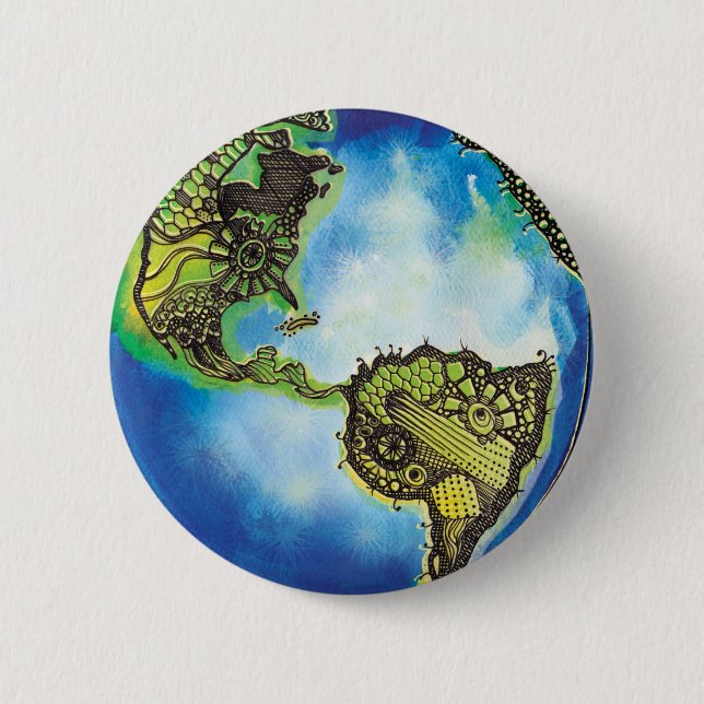 Earth 6 Cm Round Badge (Front)