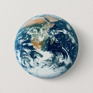 Earth 6 Cm Round Badge