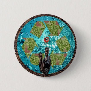 Earth 6 Cm Round Badge