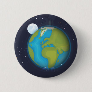Earth 6 Cm Round Badge