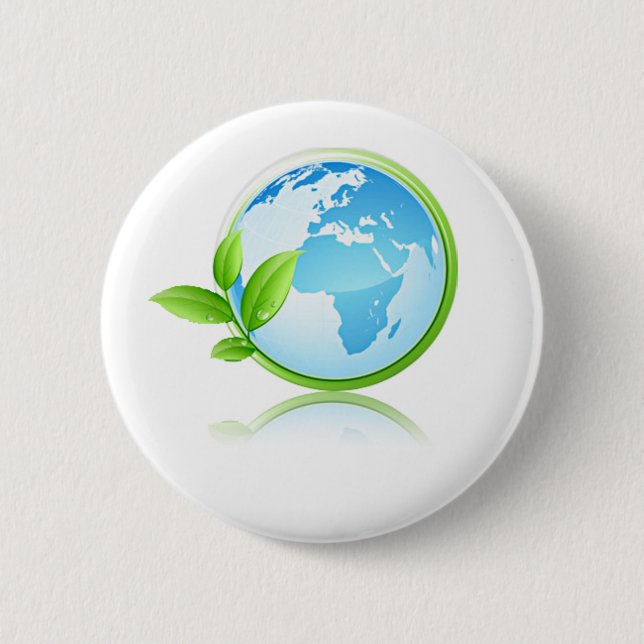 Earth 6 Cm Round Badge (Front)