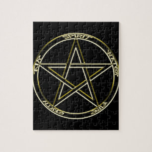 Earth, Air and Fire Pentagram Jigsaw Puzzle