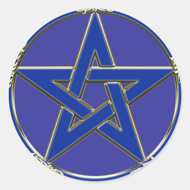 Earth, Air & Fire Pentagram Sticker (Front)