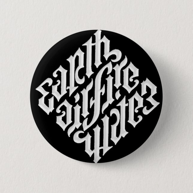 EARTH AIR FIRE & WATER 6 CM ROUND BADGE (Front)