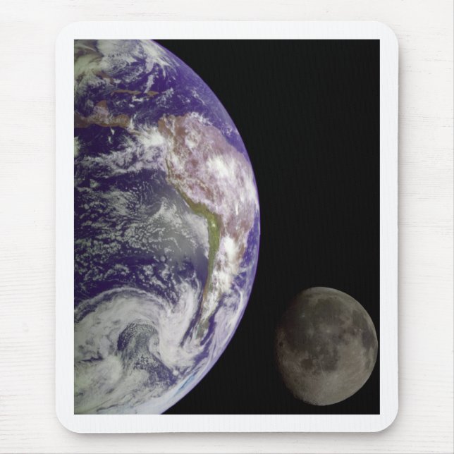 Earth and Moon by Galileo Mouse Mat (Front)