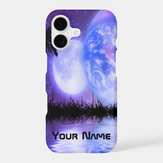 Earth and Moon Celestial iPhone Case (Back)