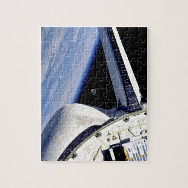 Earth and Moon from Space Shuttle Discovery Jigsaw Puzzle (Vertical)