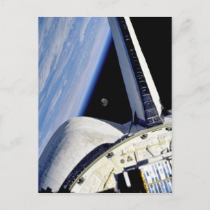 Earth and Moon from Space Shuttle Discovery Postcard