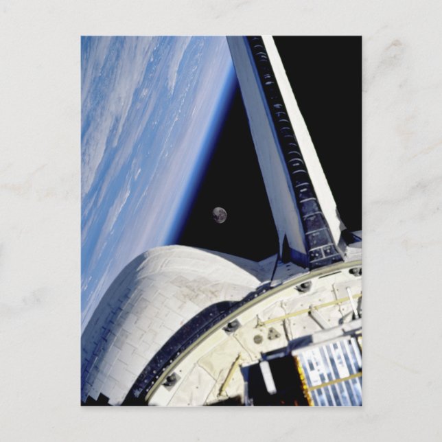 Earth and Moon from Space Shuttle Discovery Postcard (Front)