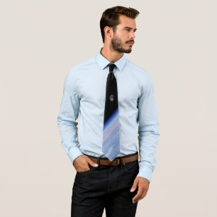 Earth and Moon from Space Shuttle Discovery Tie