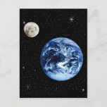 Earth and Moon Postcard<br><div class="desc">Digital art view of the earth and moon.</div>