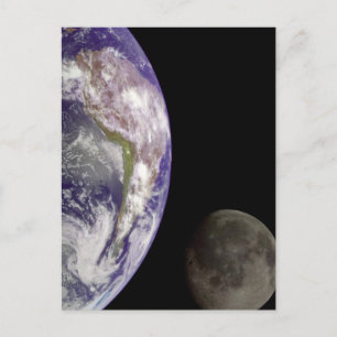 Earth and Moon Postcard