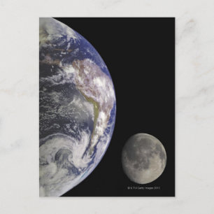 Earth and Moon Postcard