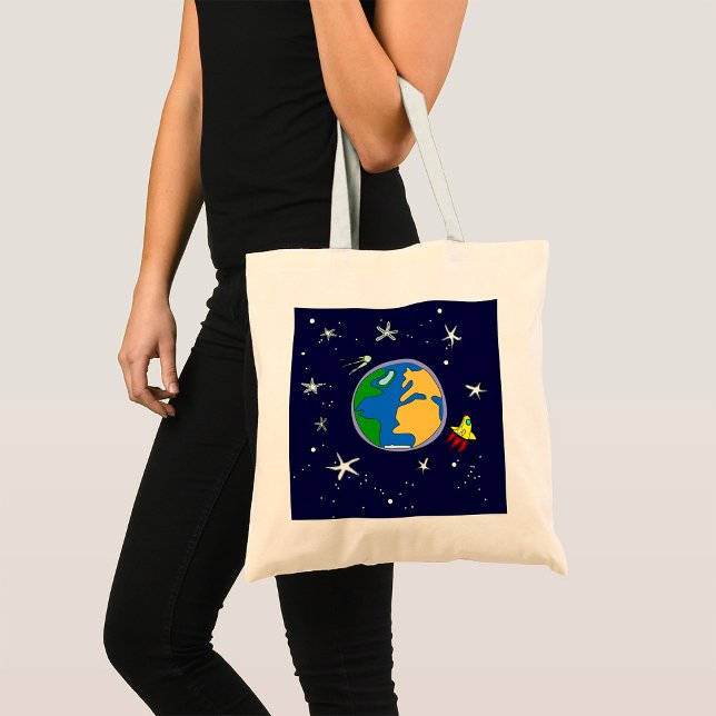 Earth And Satellite Tote Bag (Creator Uploaded)