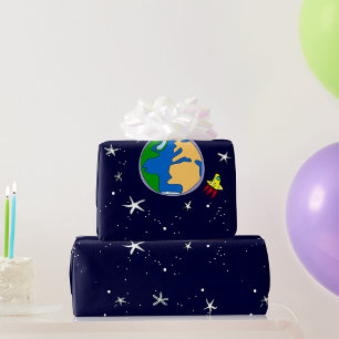 Earth And Satellite Wrapping Paper