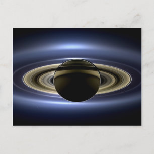 Earth and Saturn Postcard