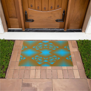 Earth And Sky Ombre Geometric Abstract Art Doormat
