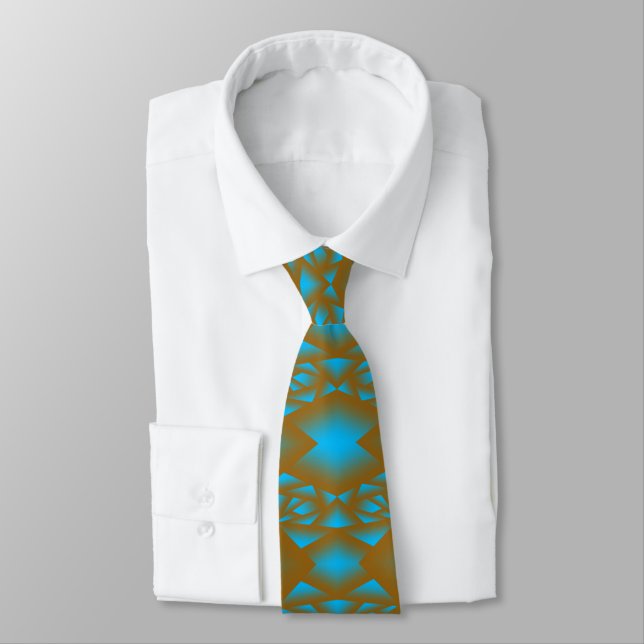 Earth And Sky Ombre Geometric Abstract Art Tie (Tied)