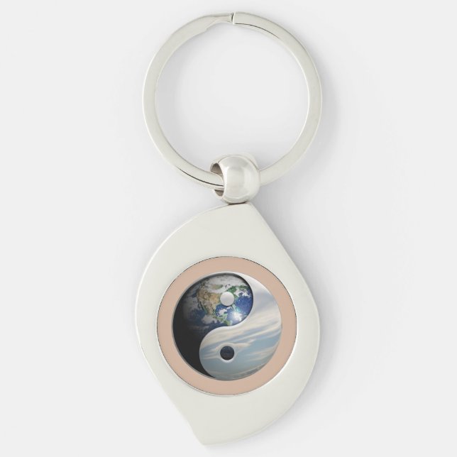 Earth and Sky Yin Yang Key Ring (Front)