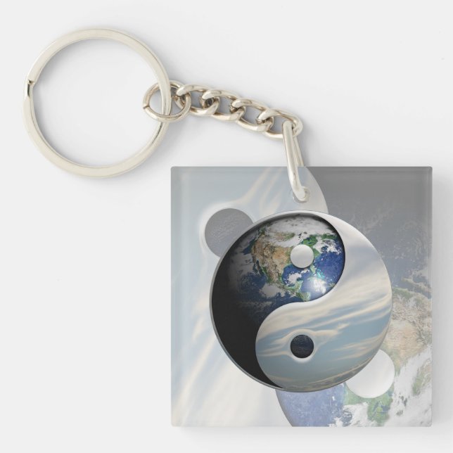 Earth and Sky Yin Yang Key Ring (Front)