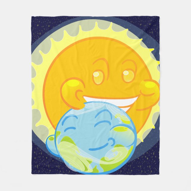 Earth and Solar Companion Fleece Blanket (Front)