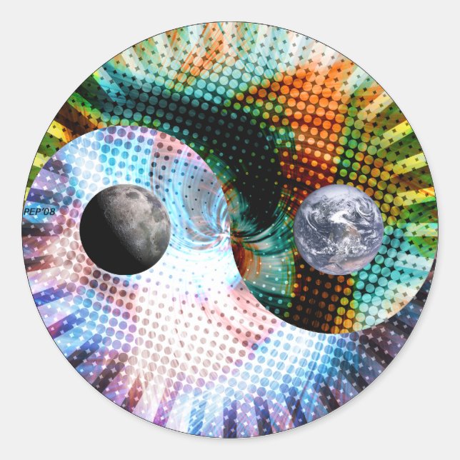 Earth And Space Classic Round Sticker (Front)