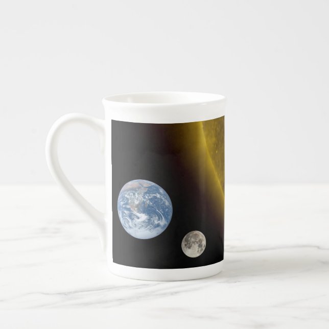 Earth and sun bone china mug (Left)