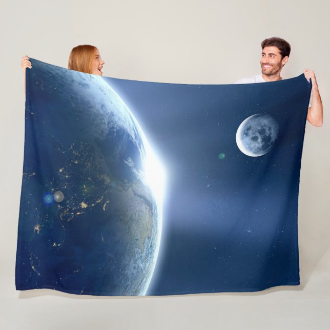 EARTH and the MOON Fleece Blanket (In Situ)