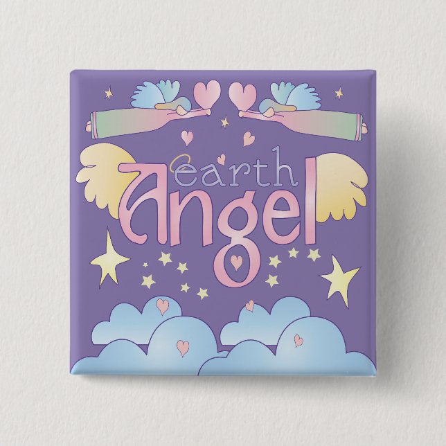 Earth Angel 15 Cm Square Badge (Front)