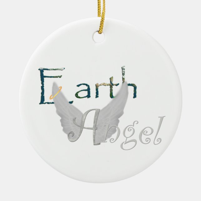 Earth Angel Ceramic Tree Decoration (Front)