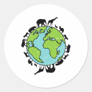 Earth Animals Wildlife Conservation Environmentali Classic Round Sticker