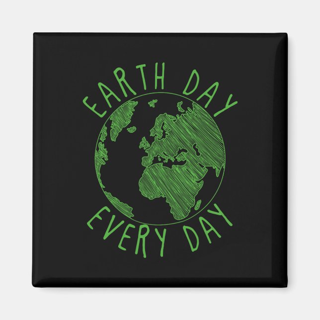 Earth Anniversary Environmental Awareness Earth Da Magnet (Front)