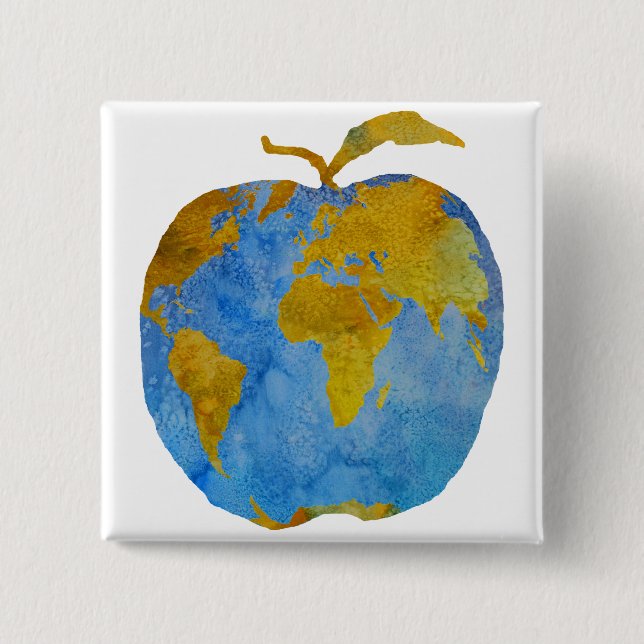 Earth Apple 15 Cm Square Badge (Front)