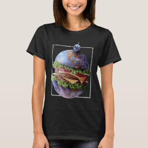 Earth Astronauts Space Spaceman Planet Hamburger T-Shirt