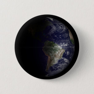 Earth At Its Equinox. 6 Cm Round Badge