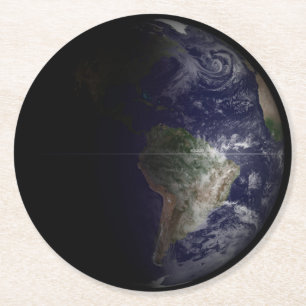 Earth At Its Equinox. Round Paper Coaster