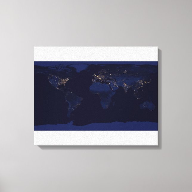 Earth at Night Canvas Print (Front)