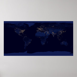 Earth at Night Poster