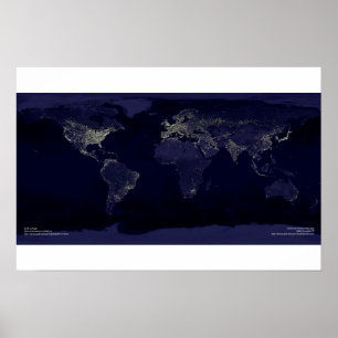Earth at Night Poster