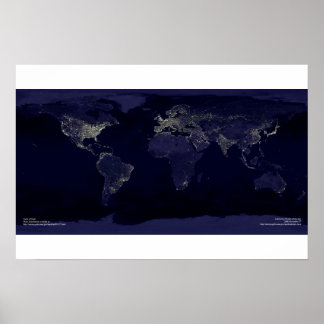 Earth at Night Poster